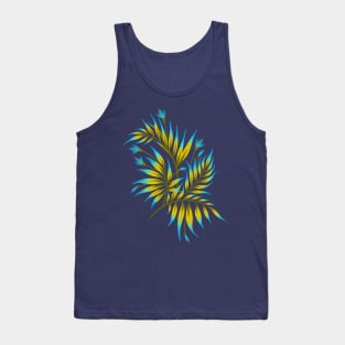 Waikiki Palm - Yellow / Blue Tank Top